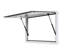 VEVOR Finestra di Servizio per Camion di Cibo, 1248x943 mm, 85 Gradi in Lega di Alluminio con Porta per Tendalino Gancio di Trascinamento, Finestra di Servizio per Rimorchi di Cibo, Vetro non Incluso