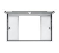 VEVOR Finestra di Servizio per Camion di Cibo 85 Gradi 1552x943 mm Lega Alluminio, con 4 Finestre Scorrevoli Orizzontali Porta Tendalino e Gancio di Trascinamento, Cibo Finestra per Rimorchio Camion