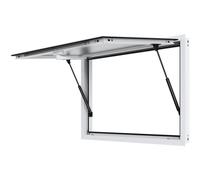 VEVOR Finestra di Servizio per Camion di Cibo, 943x638 mm, 85 Gradi in Lega di Alluminio con Porta per Tendalino Gancio di Trascinamento, Finestra di Servizio per Rimorchi di Cibo, Vetro non Incluso
