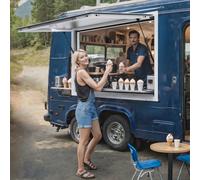 VEVOR Finestra di Servizio per Camion di Cibo, 943x943 mm, 85 Gradi in Lega di Alluminio con Porta per Tendalino Gancio di Trascinamento, Finestra di Servizio per Rimorchi di Cibo, Vetro non Incluso