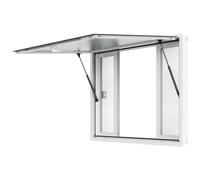 VEVOR Finestra per Camion di Cibo 1220x915 mm, Finestra Servizio in Lega Alluminio, Finestra Girevole Fino a 85° con 4 Finestre Scorrevoli e Porta con Tendalino e Gancio di Traino, per Camion di Cibo