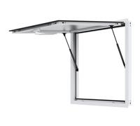 VEVOR Finestra per Camion di Cibo 915x915 mm, Finestra Servizio in Lega Alluminio, Finestra Girevole Fino a 85° con Porta Parasole e Gancio di Traino, Finestra per Camion di Cibo e Rimorchi di Cibo
