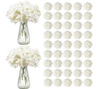 VEVOR Fiori Artificiali, 105 Pezzi di Ortensia Finta Bianca in Seta dall'Aspetto Realistico, Sfusa, Finta Bianca con Steli per Bouquet da Sposa Fai da Te, Centrotavola per Casa Decorazioni