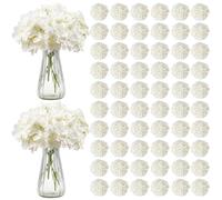 VEVOR Fiori Artificiali, 205 Pezzi di Ortensia Finta Bianca in Seta dall'Aspetto Realistico, Sfusa, Finta Bianca con Steli per Bouquet da Sposa Fai da Te, Centrotavola per Casa Decorazioni
