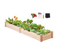 VEVOR Aiuola da Giardino Rialzata, Fioriera in Legno da 7,9 x 2 x 0,8 Piedi, Scatole per Piante da Esterno con Base Aperta, per Coltivare Fiori/Verdure/Erbe in Cortile/Giardino/Patio/Balcone