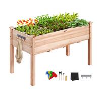 VEVOR Fioriera Rialzata con Ripiano in Legno Orto Aiuola Rialzata 120x58x76 cm