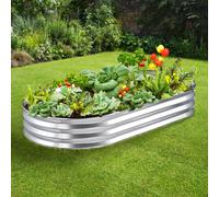 VEVOR Fioriera Rialzata Giardino Esterno Aiuola Rialzata Zincata 182,5x92,5x28cm