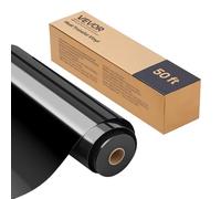 VEVOR Foglio di Rotolo Vinile Termoadesivo per Tessuti 304,8 x 15240 mm, Pellicola per Plotter in Vinile a Trasferimento Termico per Macchine da Taglio, per Magliette Cuscini Cappelli, HTV, Nero