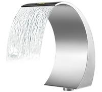 VEVOR Fontana a Cascata per Piscina, in Acciaio Inox, con Dimensioni di 30 x 60 x 45 cm, fonti per Piscina in Argento, Design Curvo ad Alta Resistenza per laghetti da Giardino o Piscine