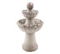 VEVOR Fontana da Esterno, Fontana e Cascata da 480 x 480 x 927 mm, Fontane in Fibra di Vetro e Resina a 2 Livelli con Base in Roccia da Pavimento e Pompa, per Esterni, Interni, Giardino, Casa