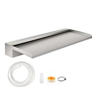 VEVOR Fontana per Piscina a Cascata in Acciaio Inossidabile 60 x 33 x 8 cm, Fontana a Cascata Rettangolare da Giardino Include Connettore, Tubo Flessibile, Morsetto e Nastro in PTFE, Lama a Cascata