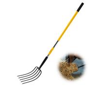 VEVOR Forca da Giardino, a 5 Punte con Manico in Fibra di Vetro, Forca per Giardinaggio Resistente da 1450 mm con Impugnatura a Y, Forca da Giardino in Acciaio Forgiato per Fieno, Compostaggio