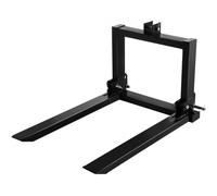 VEVOR Forche per Pallet Attacco a 3 Punti Montaggio CAT 1/2 Capacità di Carico 1000KG, Forche per Pallet Denti e Collegamento dell'Attrezzatura, Strumento Pratico per Piccola Presa e Trasporto