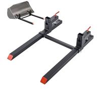 VEVOR Forche per Pallet con Morsetto da 907 kg Lunghezza Totale 109 cm, Forche per Trattori per Impieghi Gravosi con Barra Stabilizzatrice Regolabile per Accessori per Trattori, Benna di Carico