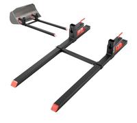 VEVOR Forche per Pallet con Morsetto da 907 kg Lunghezza Totale 149 cm, Forche per Trattori per Impieghi Gravosi con Barra Stabilizzatrice Regolabile per Accessori per Trattori, Benna di Carico