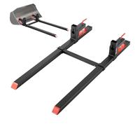 VEVOR Forche per Pallet con Morsetto da 907 kg Lunghezza Totale 149 cm, Forche per Trattori per Impieghi Gravosi con Barra Stabilizzatrice Regolabile per Accessori per Trattori, Benna di Carico