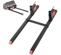 VEVOR Forche per Pallet con Morsetto da 907 kg Lunghezza Totale 149 cm, Forche per Trattori per Impieghi Gravosi con Barra Stabilizzatrice Regolabile per Accessori per Trattori, Benna di Carico