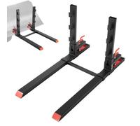 VEVOR Forche per Transpallet con Morsetto da 1814 kg Lunghezza Totale 149 cm con Barra Antiribaltamento e Barra Stabilizzatrice Regolabile, Adatta per Trattori con Benna Caricatrice, Nero