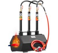 VEVOR Forgia a Gas Propano Bruciatore per Coltelli Metalli Attrezzature Forgiatura, Forgia a Forma Esagonale in Acciaio Laminato a Freddo 3 Bruciatori Portabile, Forgia a Gas per Coltelli Max. 1427℃