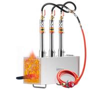 VEVOR Forgia a Gas Propano Bruciatore Quadrato per Coltelli Metalli Attrezzature per Forgiatura, Forgia a Gas Propano in Acciaio Inox 3 Bruciatori Portabile, Forgia a Gas per Coltelli Max. 1427℃