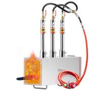 VEVOR Forgia a Gas Propano Bruciatore Quadrato per Coltelli Metalli Attrezzature per Forgiatura, Forgia a Gas Propano in Acciaio Inox 3 Bruciatori Portabile, Forgia a Gas per Coltelli Max. 1427℃