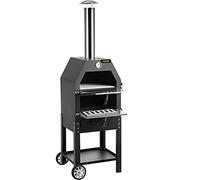 VEVOR Forno a Legna Portatile per Pizza Barbecue da Esterno, Forno a Legna per Pizza da Esterno con Pietra e Canna Fumaria di Facile Spostamento, Forno a Legna Forno a Carbonella per Pizza da Esterno