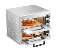 VEVOR Forno Elettrico per Pizza 14 Pollici Forno Elettrico 2 Ripiani per Pizza in Acciaio Inox con Pietra di Pizza Pizzaiolo Multiuso, Forno per Pizza per Interni Ristorante Cottura Casa Cucina