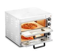 VEVOR Forno Elettrico Pizza 2 Ripiani 406mm Acciaio Inox Elettrico 4 Manopole