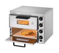 VEVOR Forno Elettrico per Pizza a 2 Strati 406mm Forno Elettrico per Pizza in Acciaio Inossidabile con Quattro Manopole Pizzaiolo Multiuso, Forno per Pizza per Interni Ristorante Cottura Casa Cucina