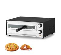 VEVOR Forno Elettrico per Pizza da 12 pollici, Forno per Pizza da Cucina 1450 W max. 300 °C, Controllo del Tempo e della Temperatura, Ripiano Singolo, Grill Multifunzione 462x395x185 mm, Nero