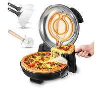 VEVOR Forno Elettrico per Pizza da 30,48 cm, Cuoci Pizza Elettrico per la Casa 1200 W con Pietra in Cordierite, Temperatura a 5 Modalità, Finestra di Visualizzazione, Riscalda Fino a 420 °C, Nero