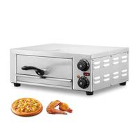 VEVOR Forno Elettrico per Pizza da Banco Pizza da 12 Pollici 1500 W Temperatura Controllata Timer da 0-120 Minuti, Cottura Uniforme Vassoio Briciole Facile da Pulire per Cucine Commerciali Domestiche