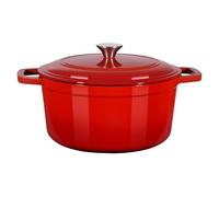 VEVOR Forno Olandese in Ghisa Smaltata, Pentola da 5,7 l con Coperchio e Doppi Manici, Pentola Durevole, Compatibile con Forni a Induzione Fino a 260 ℃, per Brasare, Stufati, Arrostire, Rosso
