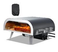 VEVOR Forno per Pizza da Esterno Portatile, Forno a Gas per Pizza da 12 pollici, Stufa a Propano Piedini Pieghevoli per Campeggio all'Aperto con Spruzzatore di Ferro, Cortile, Giardino, Nero