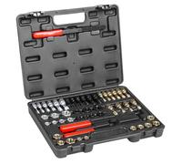 VEVOR Frese per Filettatura UNC UNF, 49 PZ, Strumento di Ripristino della Filettatura Metrica con Maschi, Set di Strumenti di Rifilettatura, Lime per Filettatura per Meccanici, Bricolage, Rosso e Nero