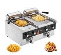 VEVOR Friggitrice Commerciale Elettrica 2 Cestelli 8,5 L in Acciaio Inox