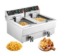 VEVOR Friggitrice Cucina Commerciale Filtraggio Olio 3000W Cestello 11 Litri
