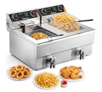 VEVOR Friggitrice Cucina Commerciale Filtraggio Olio 3000W Cestello 11 Litri