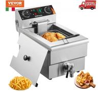 VEVOR Friggitrice Elettrica 3000W con Cestello Singolo in Acciaio Inox 9 L