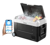 VEVOR Frigorifero Portatile a Compressore da Auto CC 12V/24V CA 100-240V, Frigo Portatile per Campeggio Viaggio Pesca Capienza 35 Litri Contenitore -20 a 20 °C Doppia Zona con Ruote Controllo APP