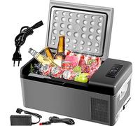 VEVOR Frigoriferi Auto per Viaggi Picnic, 15 L Frigoriferi Portatile Elettrico, 45 W Mini Frigo Auto all'Aperto Campeggio, Grigio e Nero Frigo Freezer Elettrico Portatile da Campeggio in Plastica ABS