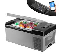 VEVOR Frigoriferi Auto per Viaggi Picnic, 15 L Frigoriferi Portatile Elettrico, 45 W Mini Frigo Auto all'Aperto Campeggio, Grigio e Nero Frigo Freezer Elettrico Portatile da Campeggio in Plastica ABS