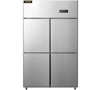 VEVOR Frigorifero Americano da 121 x 70 x 195 cm, Frigo da 4 Porte in Acciaio inox Volume da 780L, con compressore da 272 W per Basso Rumore, Uso per Negozi, Ristoranti, Hotel e Fabbriche Alimentari