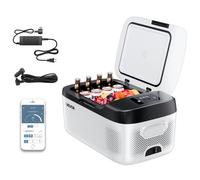 VEVOR Frigorifero Elettrico Portatile per Auto 15 L, Mini Compressore Elettrico CC 12 V 24 V con Modalità Freddo e Caldo Controllo Tramite App, Design Compatto e Antiurto, per Camper Camion Barca