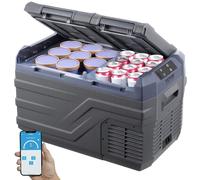 VEVOR Frigorifero per auto, congelatore portatile a doppia zona da 25 L, frigorifero per auto da 12 V, gamma regolabile da 15,6 ° C-20 °C, 12/24 V CC e 100-240 V AC compressore refrigeratore per