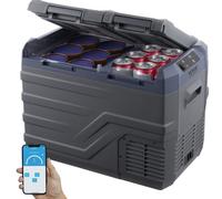 VEVOR Frigorifero per Auto, Congelatore Portatile Doppia Zona 32 L, 12 Volt, Gamma Regolabile da -20~20 ℃, Dispositivo di Raffreddamento a Compressore 12/24 V CC e 100-240 V CA per Campeggio Camper