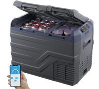 VEVOR Frigorifero per Auto, Congelatore Portatile Doppia Zona 32 L, 12 Volt, Gamma Regolabile da -20~20 ℃, Dispositivo di Raffreddamento a Compressore 12/24 V CC e 100-240 V CA per Campeggio Camper