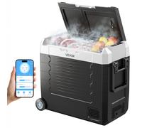 VEVOR Frigorifero Portatile a Compressore da Auto CC 12V/24V CA 100-240V, Frigo Portatile per Campeggio Viaggio Pesca Capienza 55 Litri Contenitore -20 a 20 °C Doppia Zona per Caravan