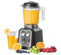 VEVOR Frullatore per Bevande Fredde da Banco Frullatore in Barattolo di Vetro Capienza ca. 2L, Mixer in Acciaio Inossidabile con 3 Funzioni per Bevande Ghiacciate, Smoothie, Nero