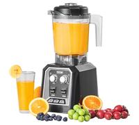 VEVOR Frullatore per Bevande Fredde da Banco Frullatore in Barattolo di Vetro Capienza ca. 2L, Mixer in Acciaio Inossidabile con 3 Funzioni per Bevande Ghiacciate, Smoothie, Nero